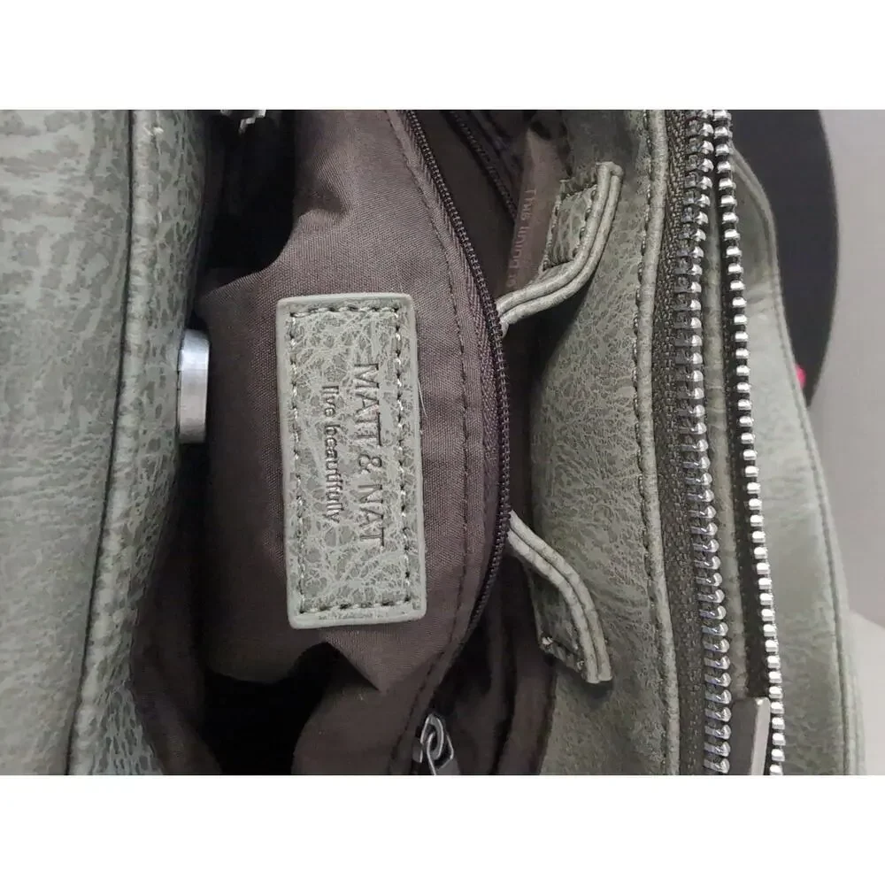 Matt And Nat Crossbody Bag Green Gray Vegan Leather Minimalist Shoulder Bag